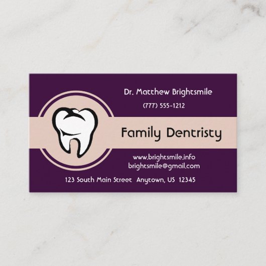 歯科ホワイトティース淡い色のオンイエローセンターストライプ 予約カード (正面)