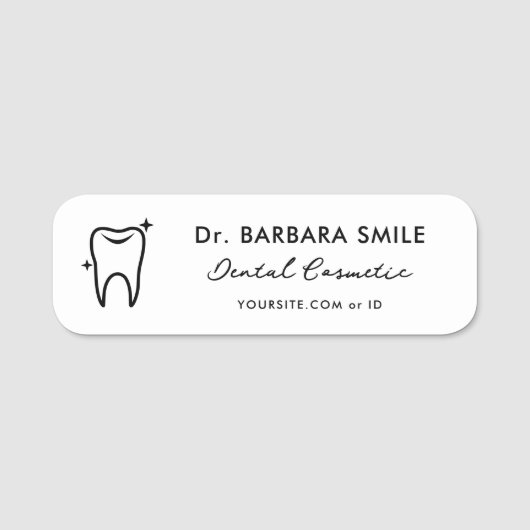 歯科ミニマル用化粧品清浄白歯 名札 (正面)