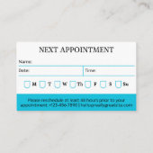 歯科モダンアポイントメントカード 予約カード (裏面)