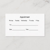 歯科モダンアポイントメント名刺 予約カード (裏面)