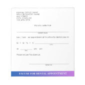 歯科モダンアポイントメント弁解スリップまたは滑ることカスタム ノートパッド (正面)