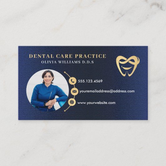 歯科モダンエレガント医のロゴ写真 名刺 (正面)