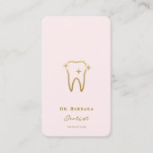 歯科モダンパールピンク金ゴールド歯科歯科矯正医 名刺 (正面)