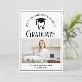 歯科モダン写真科カスタム卒業 案内状