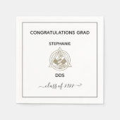 歯科モダン学幹部の卒業党 スタンダードカクテルナプキン (正面)