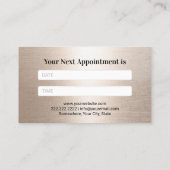 歯科モダン歯スタイリッシュ金ゴールド歯科 予約カード (裏面)