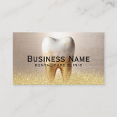 歯科モダン歯スタイリッシュ金ゴールド歯科 予約カード (正面)