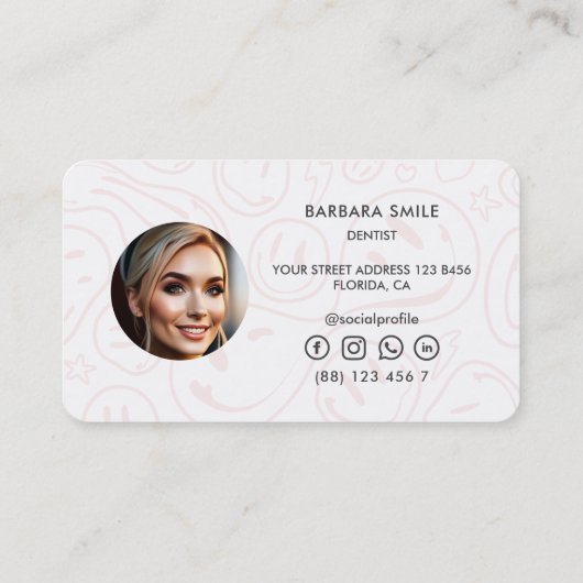 歯科モダン歯科歯科矯正医ピンクスマイル 名刺 (裏面)