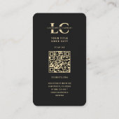 歯科モダン歯科矯正医モノグラムブラック金ゴールド 名刺 (裏面)