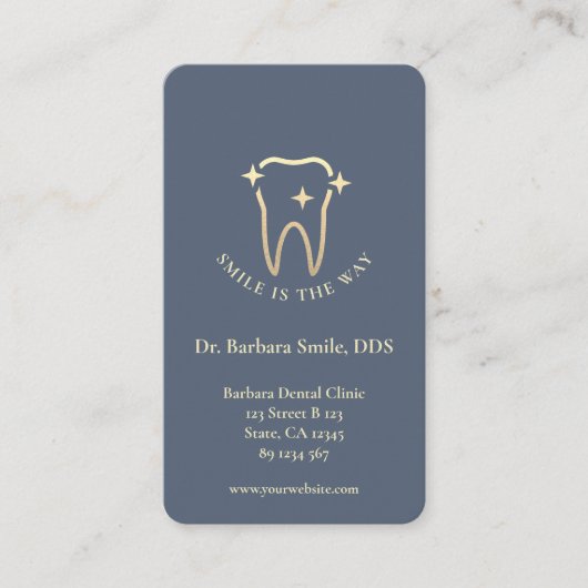 歯科モダン歯科矯正医ライトブルーグレー 名刺 (正面)