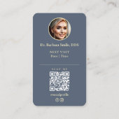 歯科モダン歯科矯正医ライトブルーグレー 名刺 (裏面)