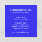 歯科モダン歯青ロゴ スクエア名刺 (裏面)