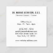 歯科モダン歯黒ロゴ スクエア名刺 (裏面)