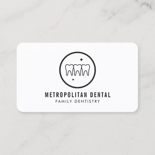 歯科モダン歯黒ロゴ 名刺 (正面)