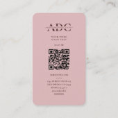 歯科モダン衛生士プロフェッショナルモノグラムピンク 名刺 (裏面)