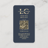 歯科モダン金ゴールド木炭ブルー歯科美学 名刺 (裏面)