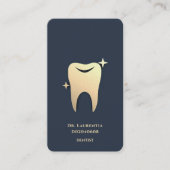 歯科モダン金ゴールド木炭ブルー歯科美学 名刺 (正面)