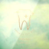 歯科モダン金ゴールド歯の粘着性デカール ウィンドウサイン (シート3)