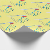 歯科モノグラムかわいい歯ブラシ幸せ歯 ラッピングペーパー (角)