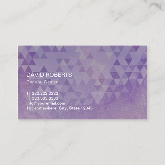 歯科モノグラム歯歯幾何学的パープル 名刺 (裏面)