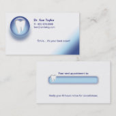 歯科モルのロゴのアポイントメントの名刺の青 予約カード (正面/裏面)