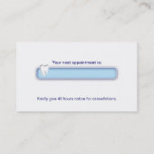 歯科モルのロゴのアポイントメントの名刺の青 予約カード (裏面)