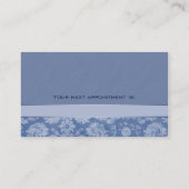 歯科モルの名刺のダマスク織の青2は縞で飾ります 予約カード (裏面)