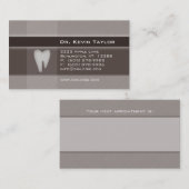 歯科モルの名刺のデニムの茶色のストライブ柄 予約カード (正面/裏面)