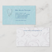 歯科モルの名刺の空色の渦巻 予約カード (正面/裏面)