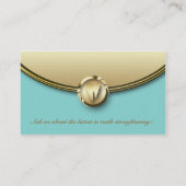 歯科モルの名刺の金ゴールドの金属の青2 名刺 (裏面)