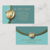 歯科モルの名刺の金ゴールドの金属の青 名刺 (正面/裏面)