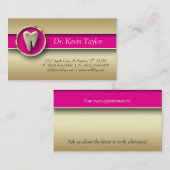 歯科モルの名刺の金ゴールドの金属ピンク 予約カード (正面/裏面)