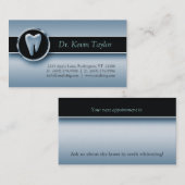 歯科モルの名刺の青い金属 予約カード (正面/裏面)