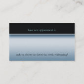 歯科モルの名刺の青い金属 予約カード (裏面)