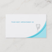歯科モルの名刺の青のカーブ 予約カード (裏面)