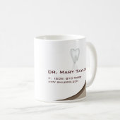 歯科モルの歯のロゴのコーヒー・マグベージュ色カーブ コーヒーマグカップ (正面右)