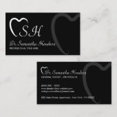 歯科ロゴ黒シンプル歯 名刺 (正面/裏面)