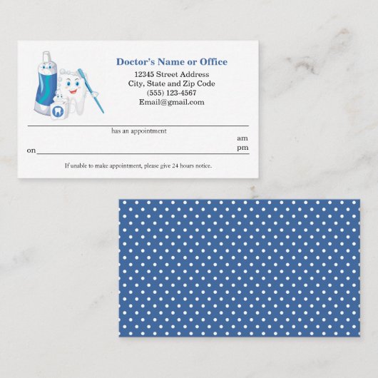 歯科予約リマインダー 名刺 (正面/裏面)