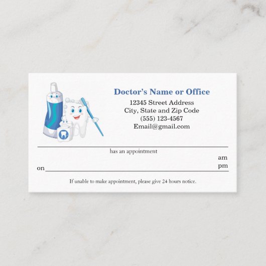 歯科予約リマインダー 名刺 (正面)