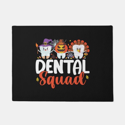 歯科分隊の歯医者サンクスギビングハロウィーン ドアマット (正面)