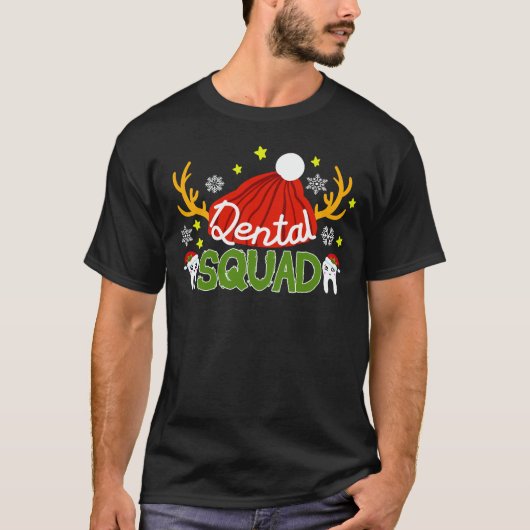 歯科分隊サンタトゥース歯科助手クリスマス Tシャツ (正面)