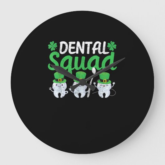 歯科分隊レプレシャン歯St patricks day・トゥート ラージ壁時計 (正面)