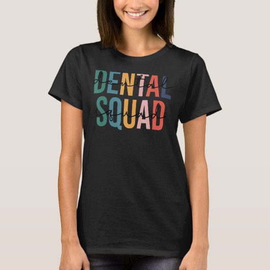 歯科分隊ヴィンテージレトロ歯科技工補助歯科 Tシャツ (正面)