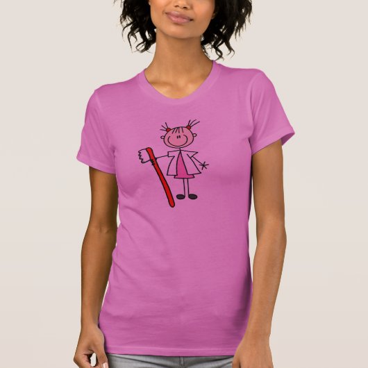 歯科助手と歯ブラシ Tシャツ (正面)
