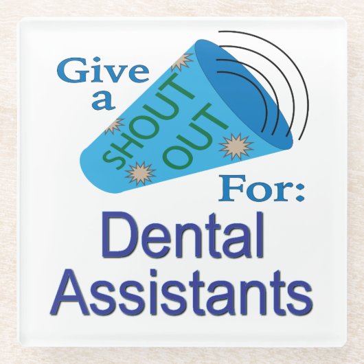 歯科助手に大声を出す ガラスコースター (正面)