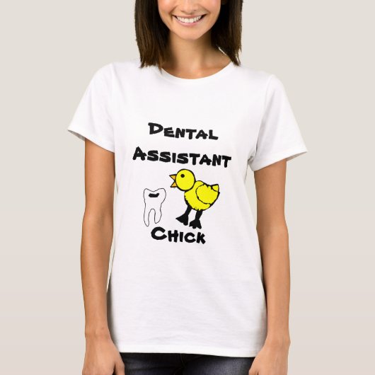 歯科助手のひよこの女性のTシャツ Tシャツ (正面)