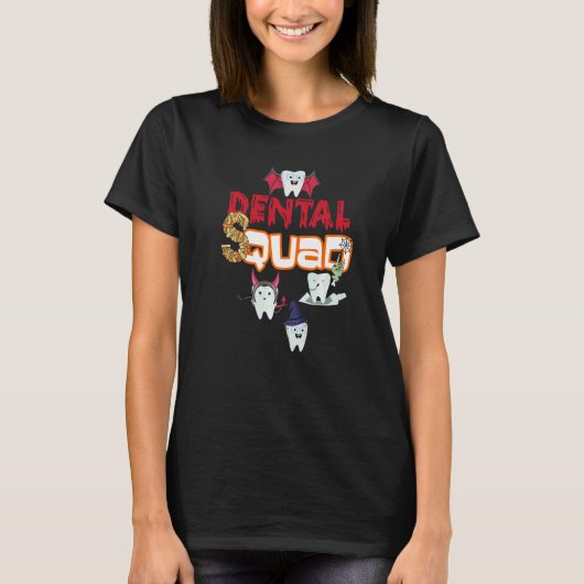 歯科助手歯科医チーム歯歯ハロウィン Tシャツ (正面)