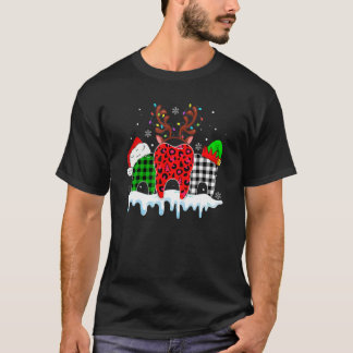 歯科助手 メリークリスマス ヒョウ柄の Tシャツ