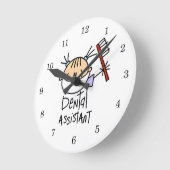 歯科助手 ラウンド壁時計 (傾斜)