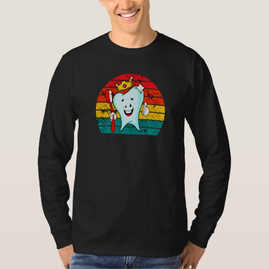 歯科助手 歯科医 歯 歯 Toothbrush Cr Tシャツ (正面)